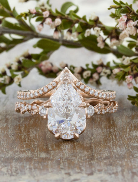 Stackable diamond Milgrain Women Wedding Ring Bands In 18K Rose Gold |  Fascinating Diamonds